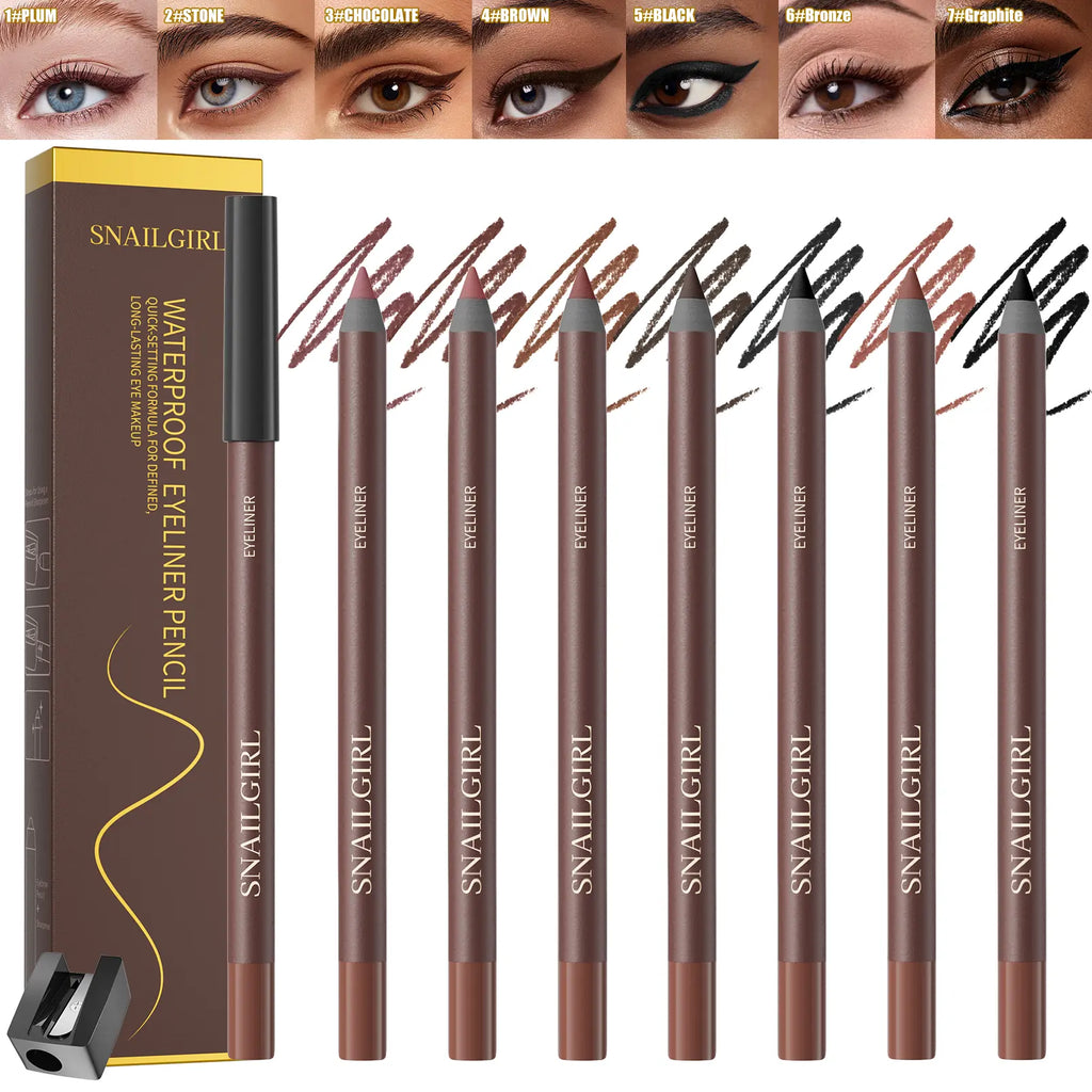 24HR Waterproof Eyeliner Pencil, Smudge-Proof Long-Lasting Eye Liner, Smooth Creamy Formula, Easy Apply Eye Makeup for Daily Wear & Party Looks.