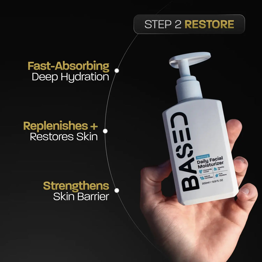 BASED Daily Skincare Duo | Purifying Face Wash + Restoring Moisturizer | Built for All Skin Types | Premium, Non-Toxic Ingredients | Hormone Safe – No Endocrine Disruptors