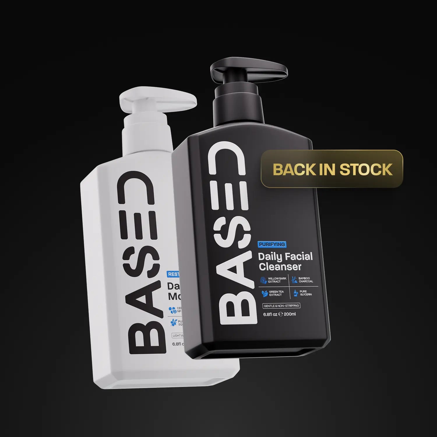 BASED Daily Skincare Duo | Purifying Face Wash + Restoring Moisturizer | Built for All Skin Types | Premium, Non-Toxic Ingredients | Hormone Safe – No Endocrine Disruptors