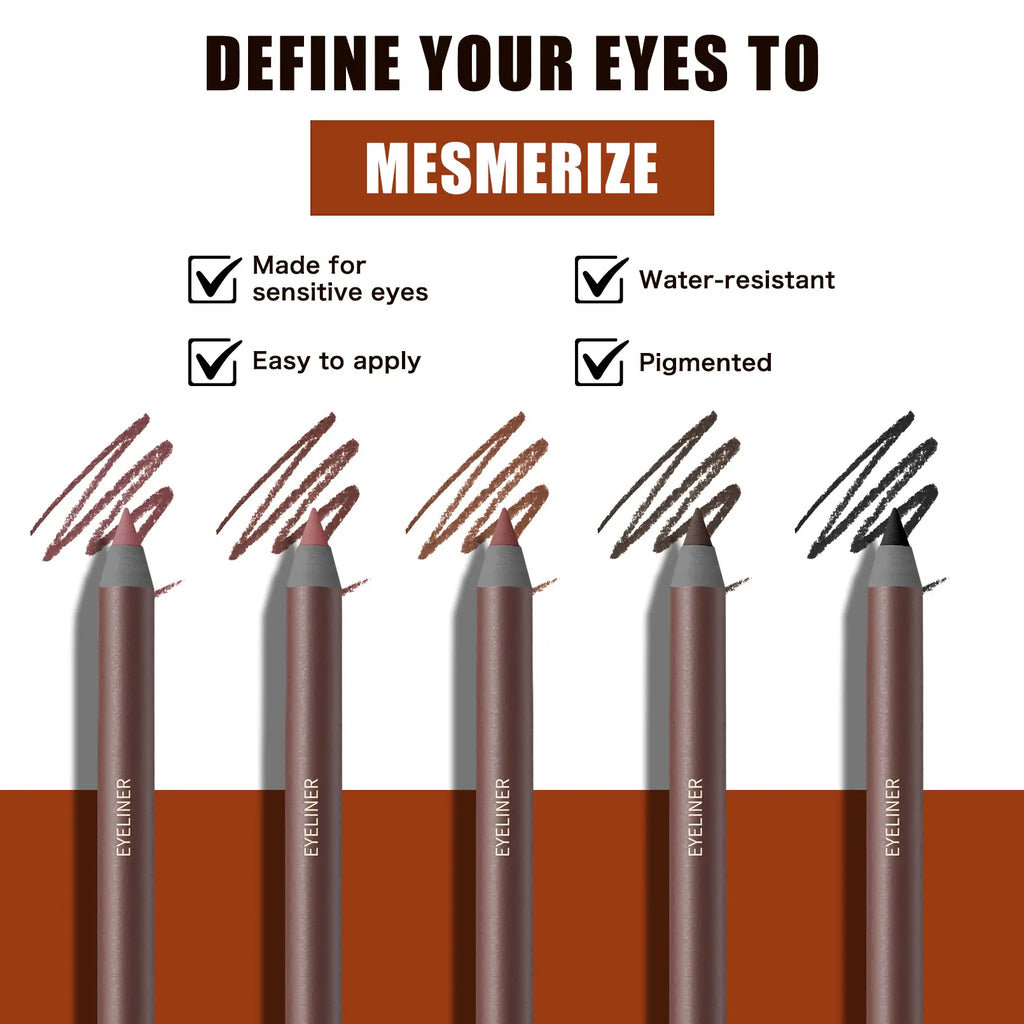 24HR Waterproof Eyeliner Pencil, Smudge-Proof Long-Lasting Eye Liner, Smooth Creamy Formula, Easy Apply Eye Makeup for Daily Wear & Party Looks.