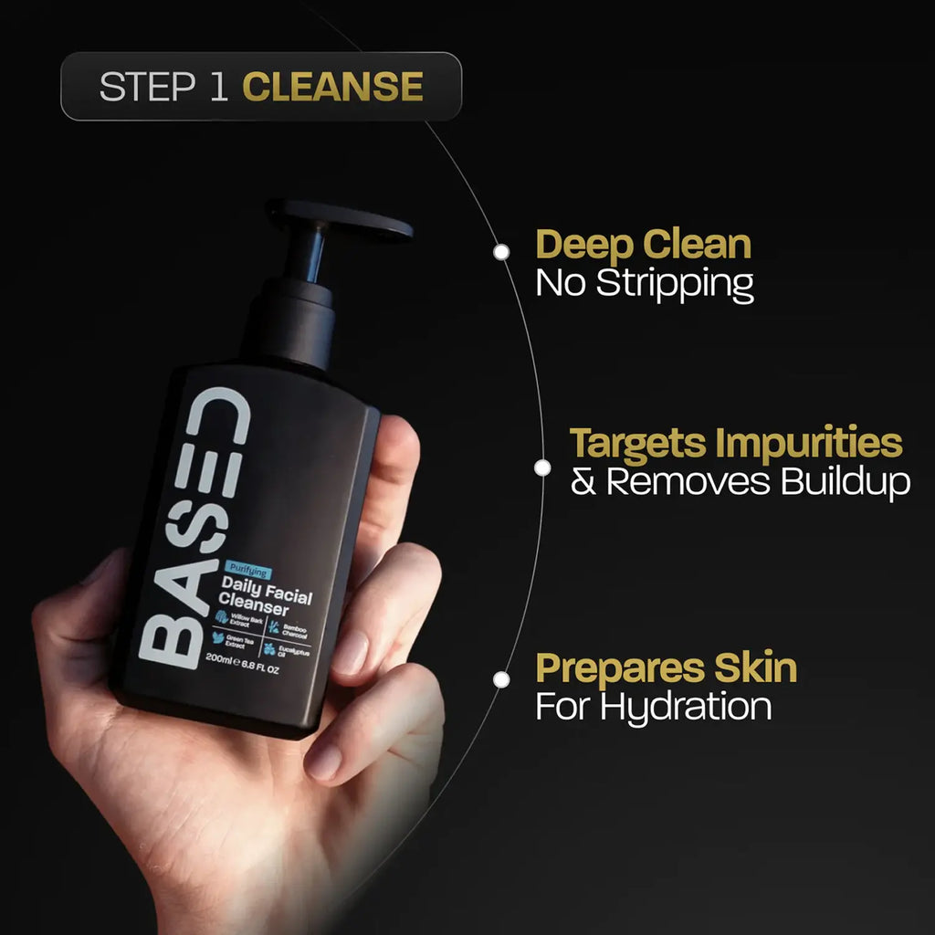 BASED Daily Skincare Duo | Purifying Face Wash + Restoring Moisturizer | Built for All Skin Types | Premium, Non-Toxic Ingredients | Hormone Safe – No Endocrine Disruptors