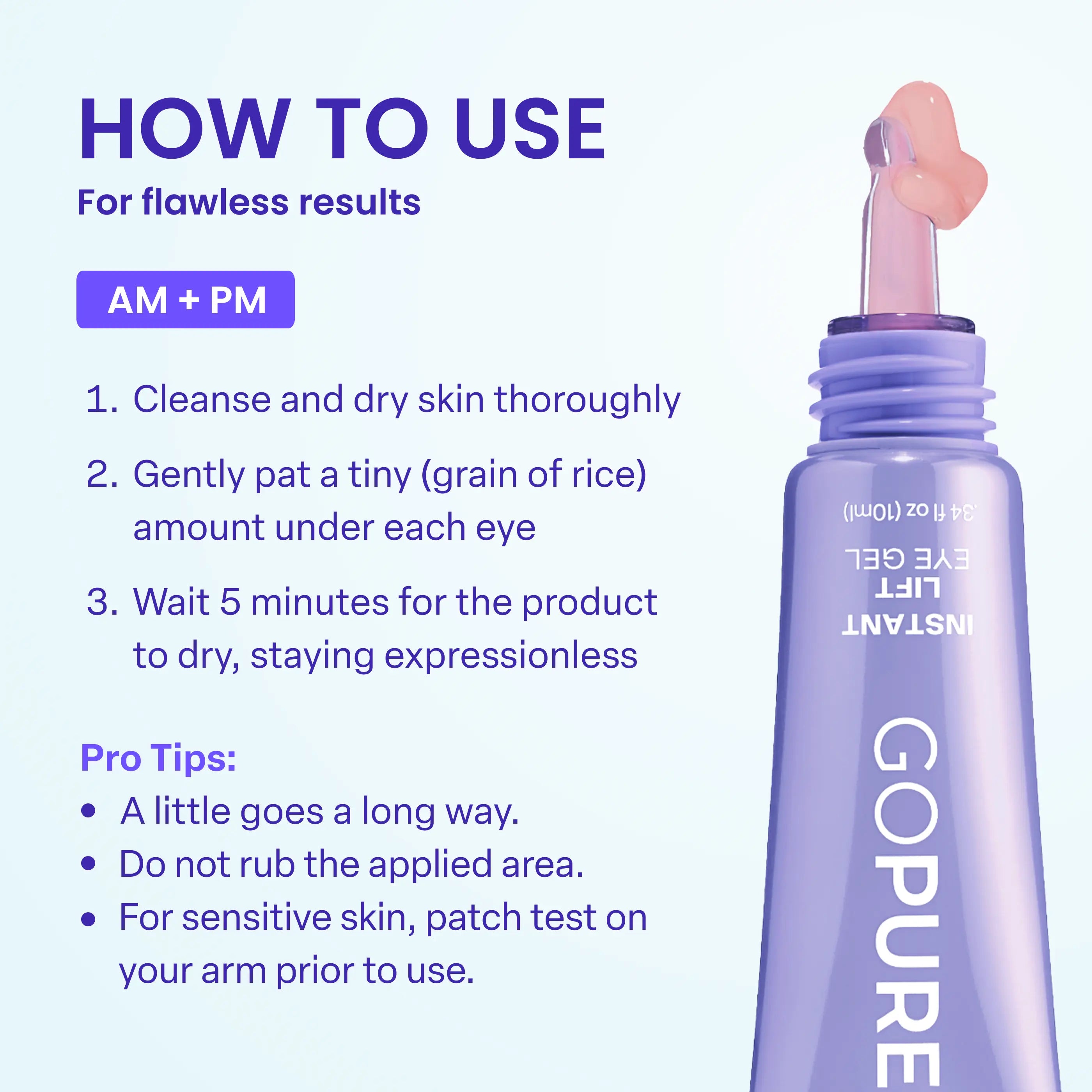 NEW! GOPURE Instant Lift Eye Gel - for the Look of Puffiness & Bags, Wrinkles, Fine Lines and Dark Circles, anti Aging Skin Care for Men & Women with Collagen Targeting Biotech under Eye Brightener