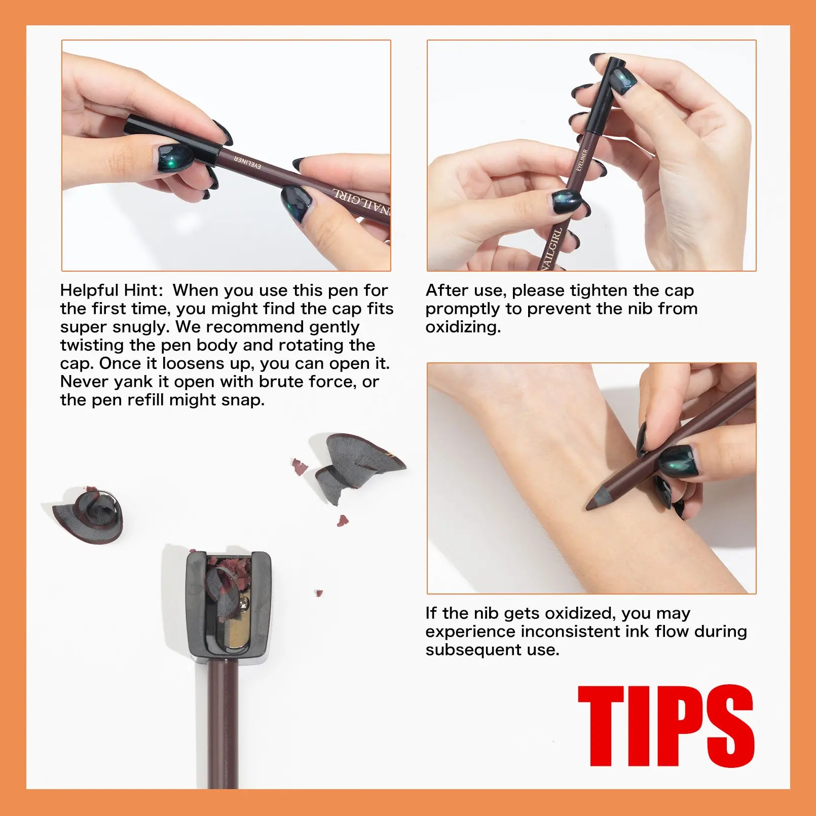 24HR Waterproof Eyeliner Pencil, Smudge-Proof Long-Lasting Eye Liner, Smooth Creamy Formula, Easy Apply Eye Makeup for Daily Wear & Party Looks.